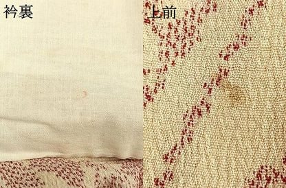 平和屋着物▽本塩沢 単衣 花蝶文 正絹 逸品 未使用 AAAW7593fy