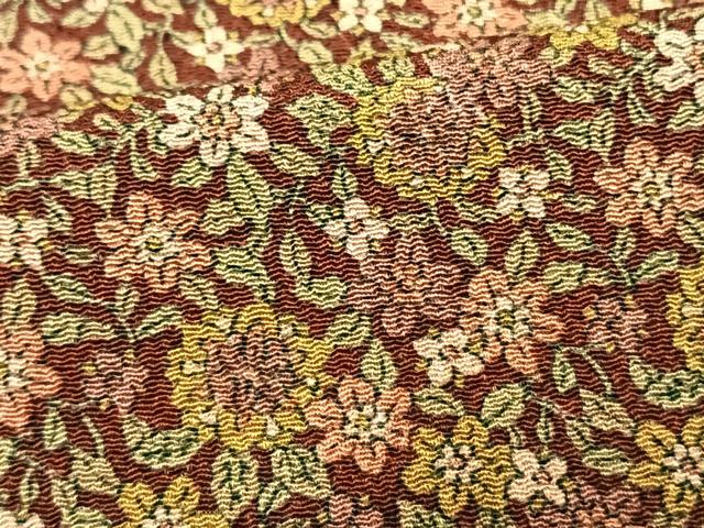 平和屋着物▽上質な小紋 単衣 草花文 鬼しぼ縮緬 正絹 逸品 AAAW7594fy