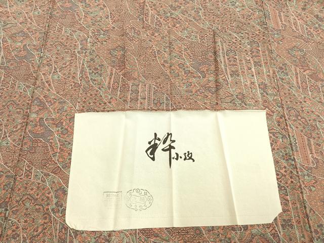 平和屋着物▽上質な小紋 単衣 更紗花文 反端付き 正絹 逸品 AAAW7597fy
