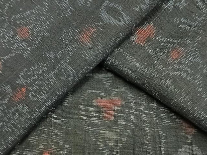 平和屋着物▽結城ちぢみ 単衣 間道 正絹 逸品 AAAW7599fy