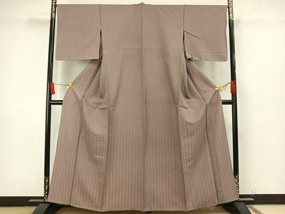 平和屋着物▽上質な小紋 単衣 幾何学文様 正絹 逸品 未使用 AAAW7602fy