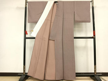 平和屋着物▽上質な小紋 単衣 幾何学文様 正絹 逸品 未使用 AAAW7602fy