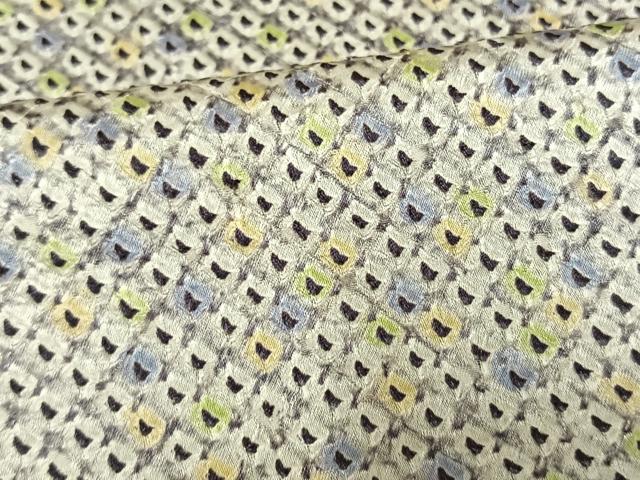 平和屋着物▽上質な小紋 単衣 総絞り 正絹 逸品 未使用 AAAW7604fy