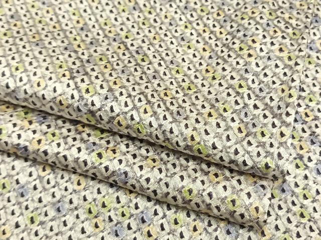 平和屋着物▽上質な小紋 単衣 総絞り 正絹 逸品 未使用 AAAW7604fy