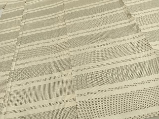 平和屋着物▽本場大島紬　単衣　白大島　100亀甲　横段文　正絹　逸品　AAAW7606fy