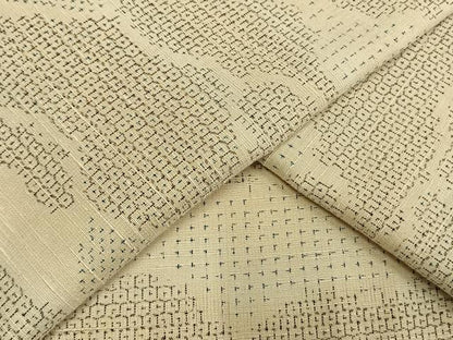 平和屋着物▽結城紬 単衣 80亀甲 雲取り文 正絹 逸品 未使用 AAAW7607fy