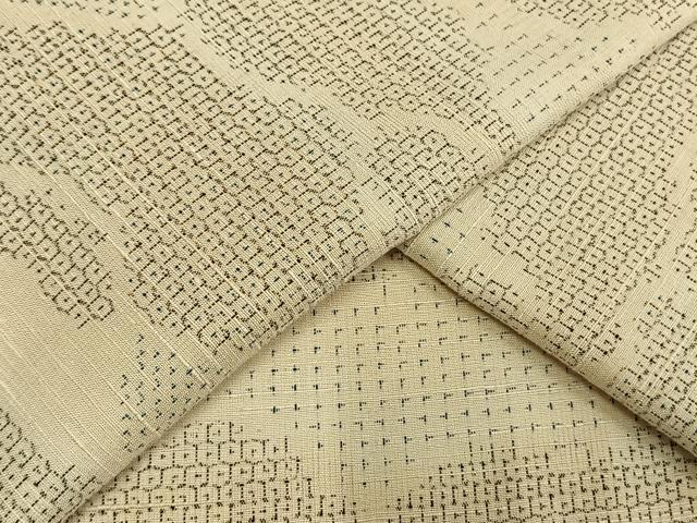 平和屋着物▽結城紬 単衣 80亀甲 雲取り文 正絹 逸品 未使用 AAAW7607fy