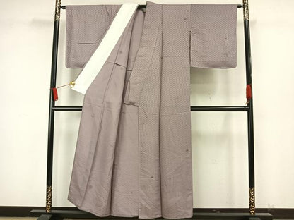 平和屋着物▽上質な小紋 単衣 舞葉文 銀杏 正絹 逸品 未使用 AAAW7609fy