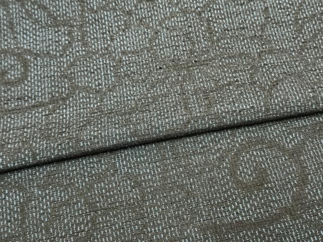 平和屋着物▽結城紬 単衣 花唐草文 証紙付き 正絹 逸品 AAAW7611fy