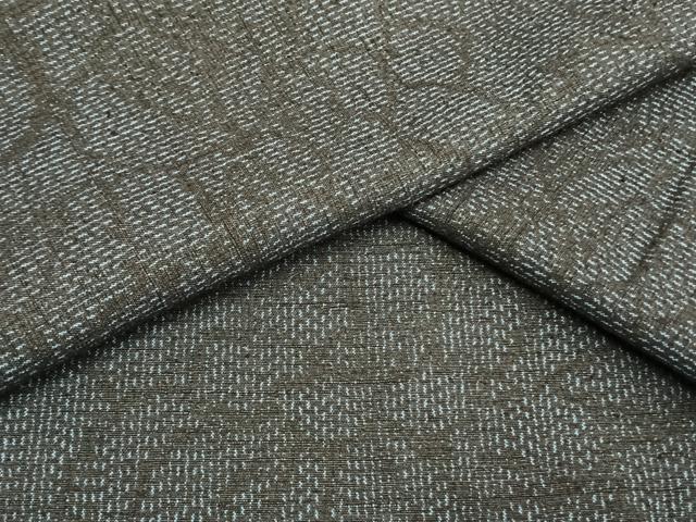平和屋着物▽結城紬 単衣 花唐草文 証紙付き 正絹 逸品 AAAW7611fy