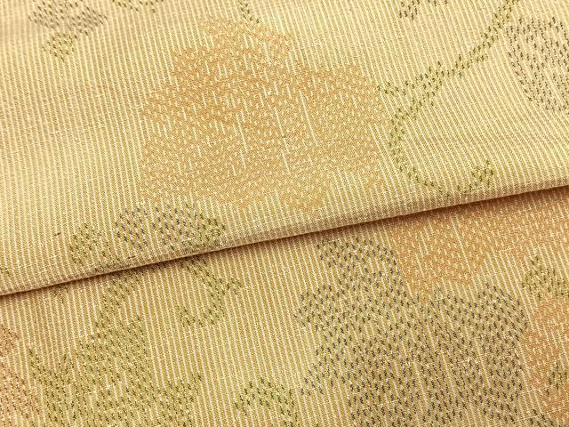 平和屋着物▽上質な紬 単衣 花唐草文 正絹 逸品 未使用 AAAW7613fy