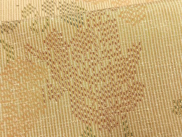 平和屋着物▽上質な紬 単衣 花唐草文 正絹 逸品 未使用 AAAW7613fy
