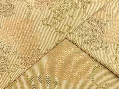 平和屋着物▽上質な紬 単衣 花唐草文 正絹 逸品 未使用 AAAW7613fy