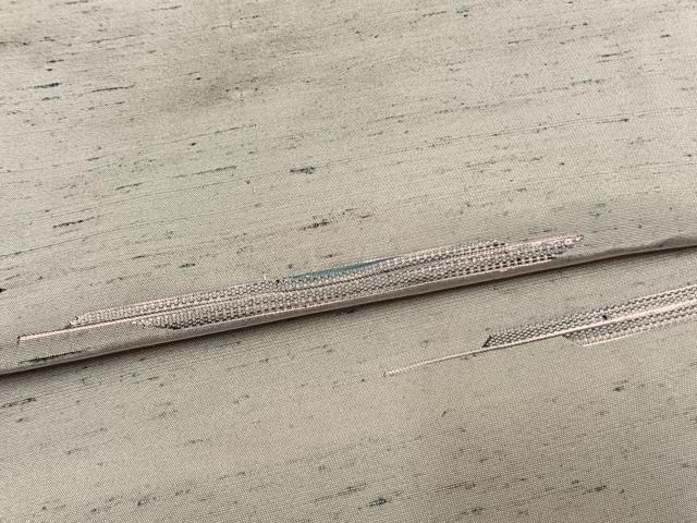 平和屋着物▽上質な紬 単衣 横縞 正絹 逸品 AAAW7618fy