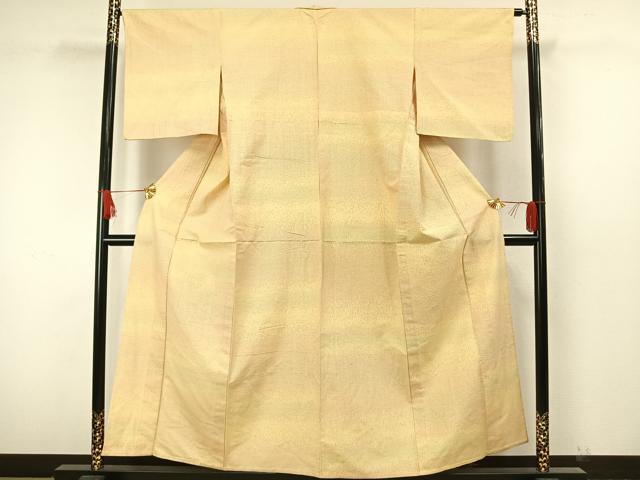 平和屋着物▽上質な紬 単衣 霞文 正絹 逸品 AAAW7620fy