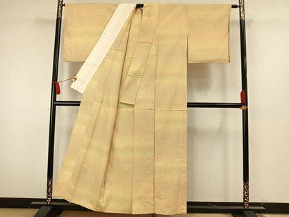 平和屋着物▽上質な紬 単衣 霞文 正絹 逸品 AAAW7620fy