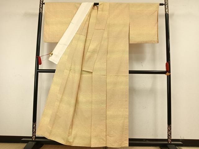 平和屋着物▽上質な紬 単衣 霞文 正絹 逸品 AAAW7620fy