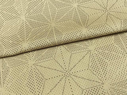 平和屋着物▽上質な紬 単衣 100亀甲 麻の葉文様 正絹 逸品 未使用 AAAW7622fy