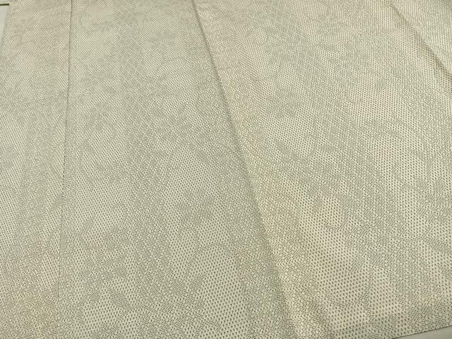 平和屋着物▽本塩沢 単衣 110亀甲 草花間道 正絹 逸品 AAAW7635fy