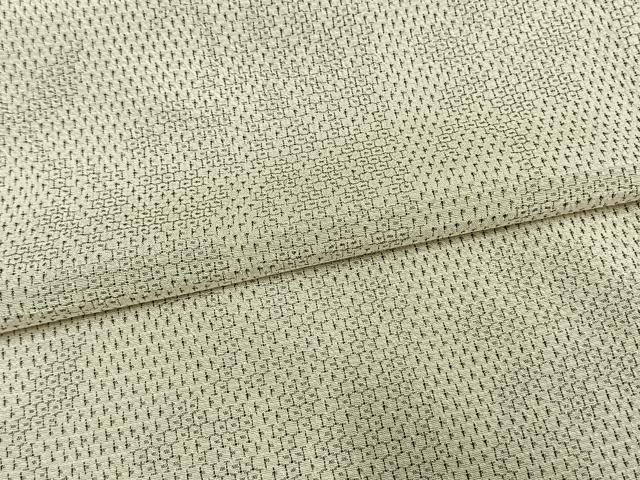 平和屋着物▽本塩沢 単衣 110亀甲 草花間道 正絹 逸品 AAAW7635fy