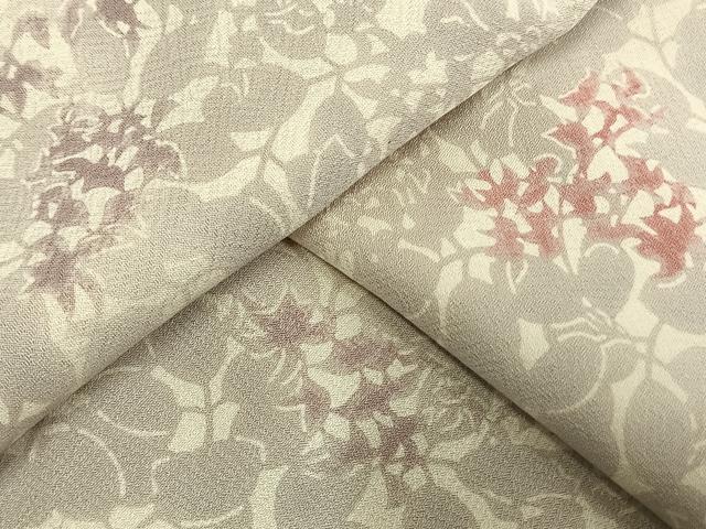 平和屋着物▽上質な小紋 単衣 草花文 正絹 逸品 AAAW7637fy