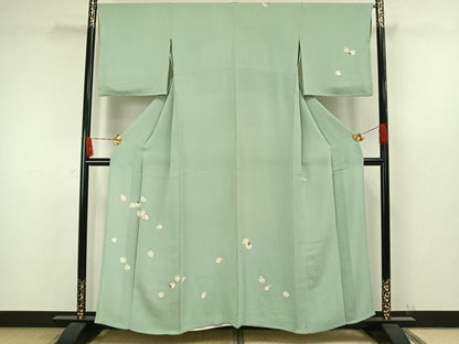 平和屋着物▽訪問着 単衣 刺繍 成り物 鬼しぼ縮緬 正絹 逸品 AAAW7639fy