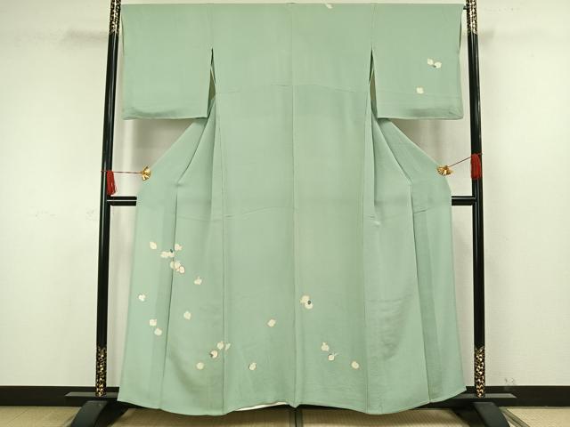 平和屋着物▽訪問着 単衣 刺繍 成り物 鬼しぼ縮緬 正絹 逸品 AAAW7639fy
