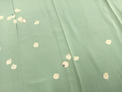 平和屋着物▽訪問着 単衣 刺繍 成り物 鬼しぼ縮緬 正絹 逸品 AAAW7639fy