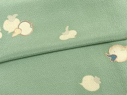 平和屋着物▽訪問着 単衣 刺繍 成り物 鬼しぼ縮緬 正絹 逸品 AAAW7639fy
