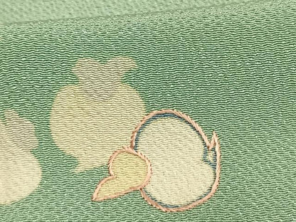 平和屋着物▽訪問着 単衣 刺繍 成り物 鬼しぼ縮緬 正絹 逸品 AAAW7639fy