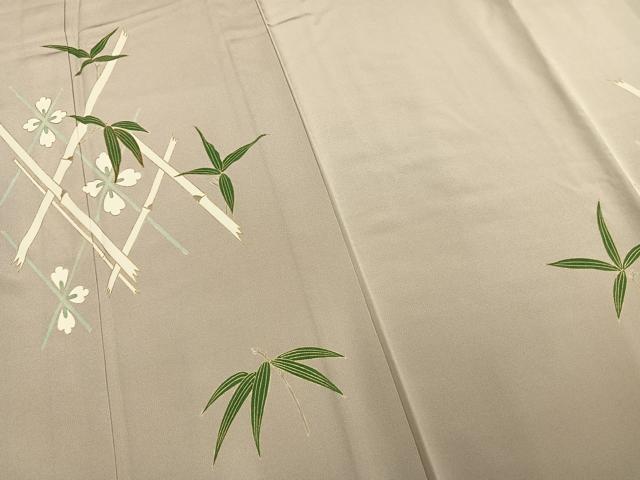 平和屋着物▽訪問着　単衣　駒刺繍　草花文　金彩　三越扱い　正絹　逸品　AAAW7640fy