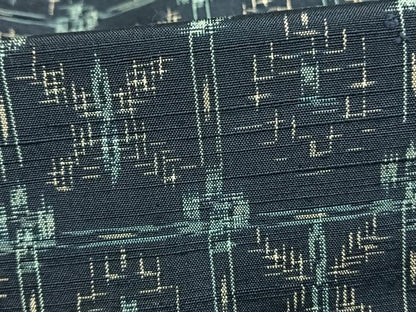 平和屋着物▽上質な紬　単衣　幾何学文様　高島屋扱い　正絹　逸品　AAAW7646fy