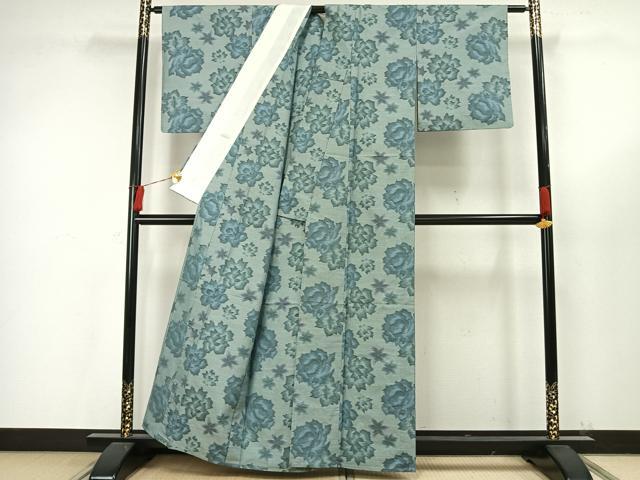平和屋着物▽本場大島紬 単衣 総絣 花尽くし 正絹 逸品 AAAW7648fy