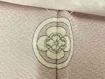 平和屋着物▽上質な色無地 単衣 色紙花地紋 桜色 さが美扱い 正絹 逸品 未使用 AAAW7650fy