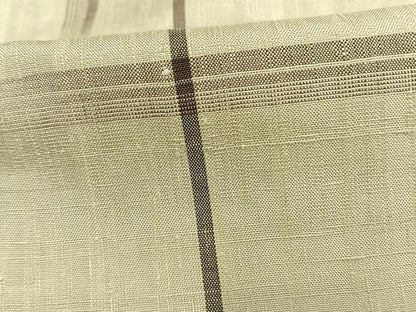平和屋着物▽上質な紬 単衣 紬紅梅織 格子 反端付き 正絹 逸品 未使用 AAAW7653fy