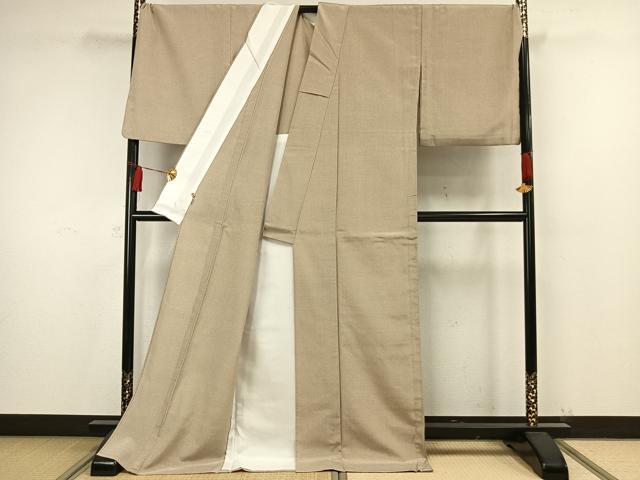 平和屋着物▽本塩沢　単衣　蚊絣　ますいわ屋扱い　ロング丈　正絹　逸品　AAAW7656fy