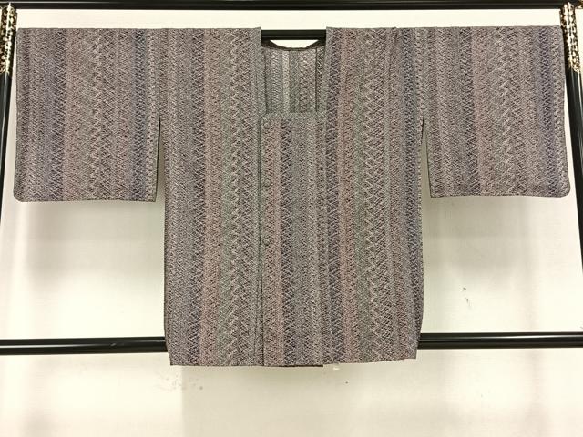 平和屋着物▽道行コート スリーシーズン 春夏秋 塵除け 組織 間道 正絹 逸品 AAAW7658fy