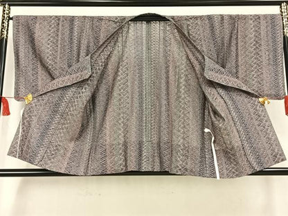 平和屋着物▽道行コート スリーシーズン 春夏秋 塵除け 組織 間道 正絹 逸品 AAAW7658fy