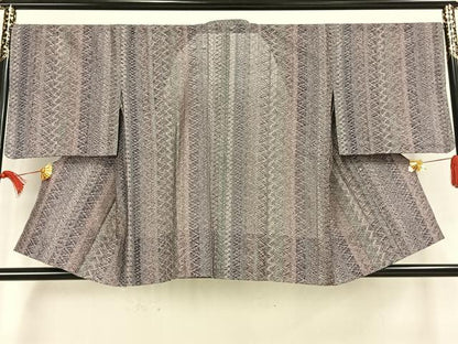 平和屋着物▽道行コート スリーシーズン 春夏秋 塵除け 組織 間道 正絹 逸品 AAAW7658fy