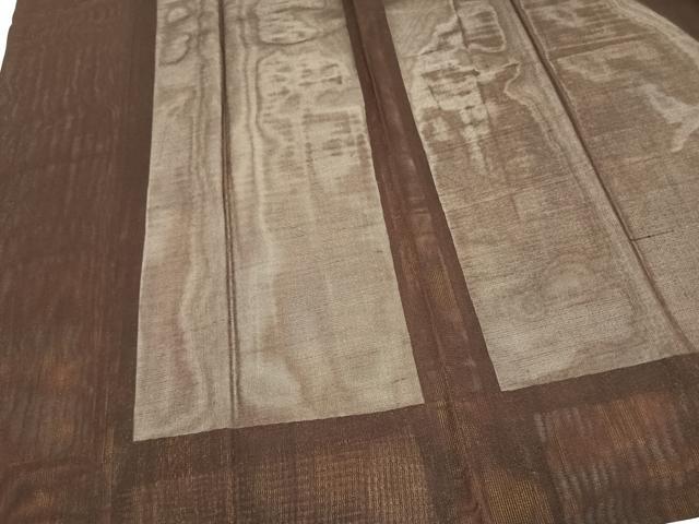 平和屋着物▽道行コート　スリーシーズン　春夏秋　塵除け　紗　杢目文　反端付き　ロング丈　正絹　逸品　AAAW7659fy