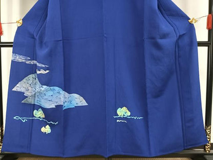 平和屋着物▽訪問着　単衣　ろうけつ染め　風景文　正絹　逸品　AAAW7661fy