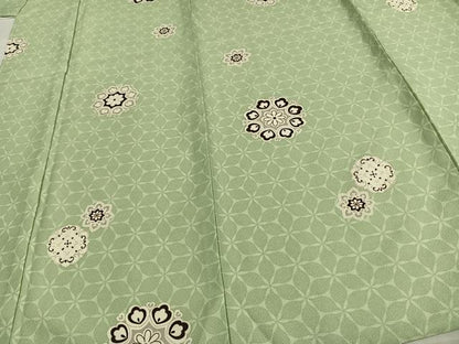 平和屋着物▽小紋 単衣 吉祥花文 洗える着物 AAAW7664fy