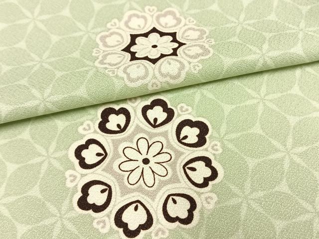 平和屋着物▽小紋 単衣 吉祥花文 洗える着物 AAAW7664fy
