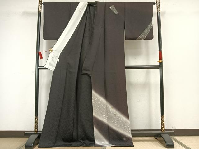 平和屋着物▽訪問着 単衣 刺繍 色紙散らし文 金糸 ロング丈 正絹 逸品 AAAW7669fy