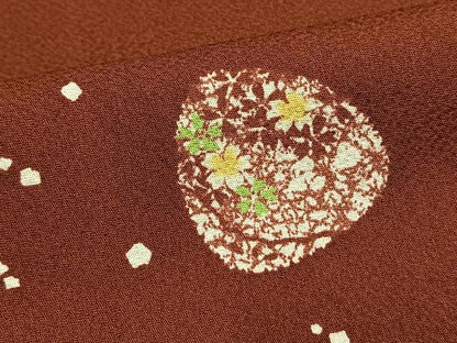 平和屋着物▽上質な小紋 単衣 花丸文 正絹 逸品 AAAW7675fy