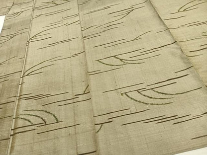 平和屋着物▽上質な紬 単衣 幾何学文様 正絹 逸品 AAAW7678fy