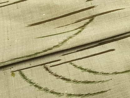 平和屋着物▽上質な紬 単衣 幾何学文様 正絹 逸品 AAAW7678fy