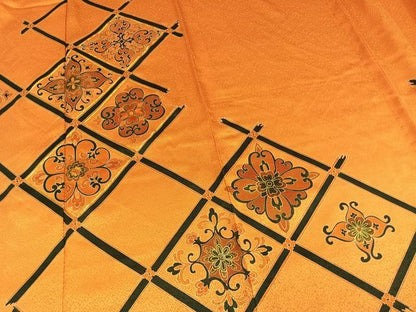 平和屋着物▽訪問着 単衣 駒刺繍 吉祥花文 金彩 正絹 逸品 AAAW7680fy
