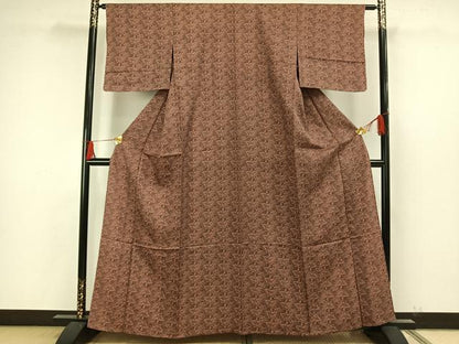 平和屋着物▽上質な小紋 単衣 風景文 正絹 逸品 AAAW7681fy