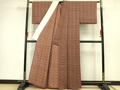平和屋着物▽上質な小紋 単衣 風景文 正絹 逸品 AAAW7681fy